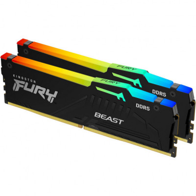 Модуль пам'яті для комп'ютера DDR5 16GB (2x8GB) 5600 MHz FURY Beast RGB Kingston Fury (ex.HyperX) (KF556C36BBEAK2-16)