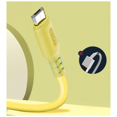 Дата кабель USB 2.0 AM to Micro 5P 1.0m soft silicone yellow ColorWay (CW-CBUM043-Y)