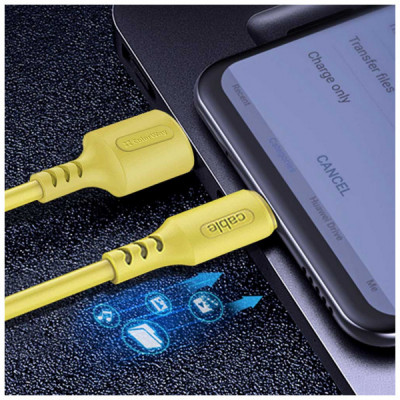 Дата кабель USB 2.0 AM to Micro 5P 1.0m soft silicone yellow ColorWay (CW-CBUM043-Y)