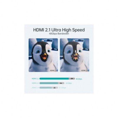 Кабель мультимедійний HDMI to HDMI 2.0m V.2.1 8K 60Hz HDR10 HLG 48Gbps YUV 444 Choetech (XHH-TP20)
