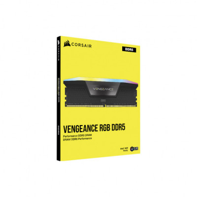 Модуль пам'яті для комп'ютера DDR5 64GB (2x32GB) 5600 MHz Vengeance RGB Black Corsair (CMH64GX5M2B5600C40)