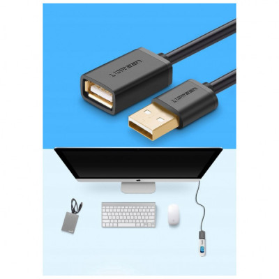 Дата кабель USB 2.0 AM/AF 3.0m US103 Black Ugreen (10317)