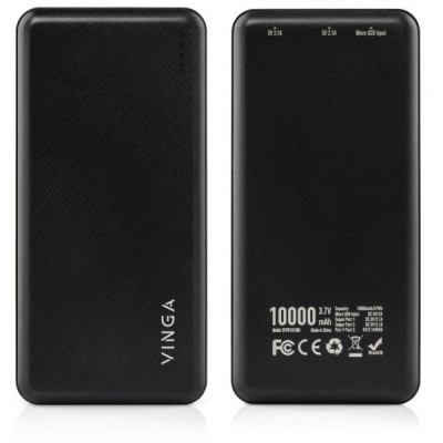 Батарея універсальна Vinga 10000 mAh black (BTPB1910BK)