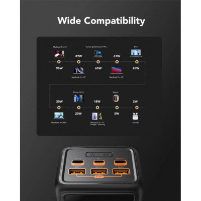 Батарея універсальна VEGER 56000mAh W5001C Tank 100W, PD, QC, Black (6970453555454)