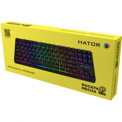 Клавіатура Hator Rockfall 2 Mecha TKL Orange USB Black (HTK-720)