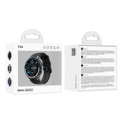 Смарт-годинник HOCO Y24 AMOLED Smart sports watch (call version) Black (6942007641005)