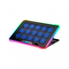 Підставка до ноутбука IceCoorel 10-19", 15*60mm 2550 RPM, 2*USB, + LCD, 415x296x28mm, RGB (K15D)