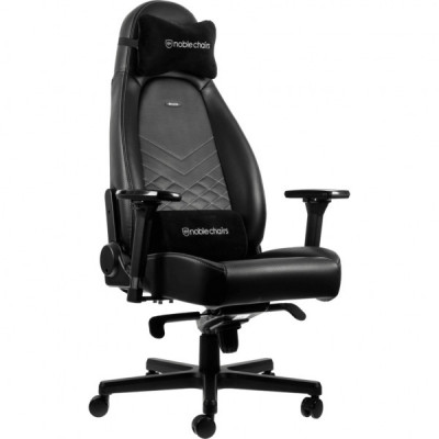 Крісло ігрове Noblechairs Icon Black/Platinum White (NBL-ICN-PU-BPW)