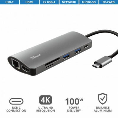 Концентратор Trust DALYX 7-IN-1 USB-C ALUMINIUM (23775_TRUST)