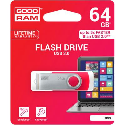 USB флеш накопичувач Goodram 64GB UTS3 Twister Red USB 3.0 (UTS3-0640R0R11)