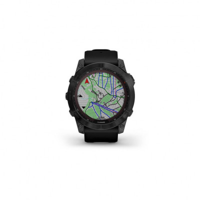 Смарт-годинник Garmin fenix 7X Sapph Sol Black DLC Ti w/Black Band, GPS (010-02541-23)