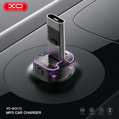 FM модулятор XO BCC12 MP3+5V3.1A Black (XO-BCC12-BK)