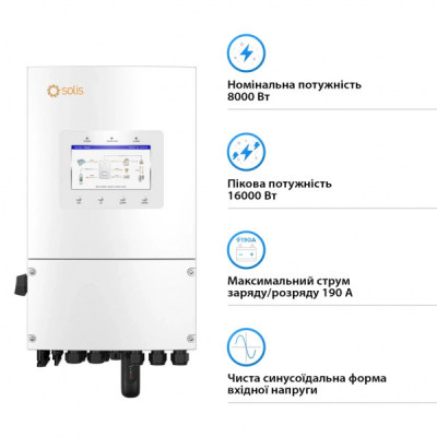 Сонячний інвертор Solis S6 8kW (S6-EH1P8K-L-PLUS)