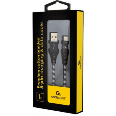 Дата кабель USB 2.0 AM to Lightning 1.0m Cablexpert (CC-USB2B-AMLM-1M-BW)