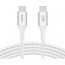 Дата кабель USB-C to USB-C 1.0m 240W white Belkin (CAB015BT1MWH)