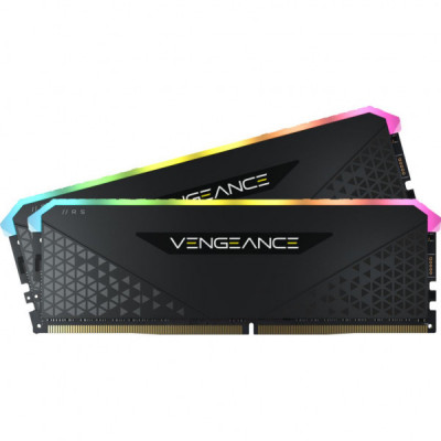 Модуль пам'яті для комп'ютера DDR4 16GB (2x8GB) 3200 MHz Vengeance RGB RS Black Corsair (CMG16GX4M2E3200C16)