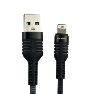 Дата кабель USB 2.0 AM to Lightning 1.0m MI-13 2A Black-Gray Mibrand (MIDC/13LBG)