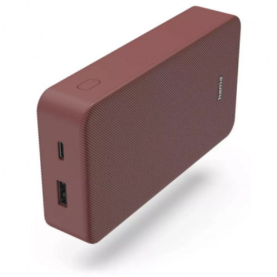 Батарея універсальна Hama 20000mAh, 15W/5V/3A, USB-C, USB-A, red (00201717) Батарея універсальна Hama 20000mAh, 15W/5V/3A, USB-C, USB-A, red (00201717)