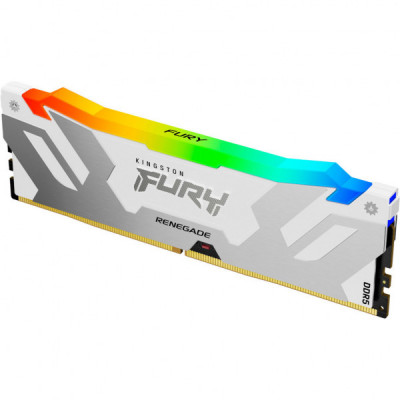 Модуль пам'яті для комп'ютера DDR5 16GB 6800 MHz Renegade RGB White/Silver Kingston Fury (ex.HyperX) (KF568C36RWA-16)