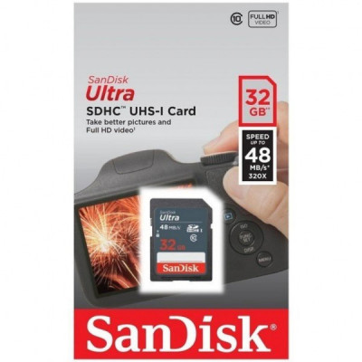 Карта пам'яті SanDisk 32GB SDHC class 10 UHS-I Ultra Lite (SDSDUNR-032G-GN3IN)