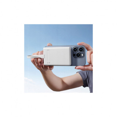 Батарея універсальна JOYROOM Magnetic Wireless 10000mAh 20W QC, USB-C In/Out White (JR-PBM01 / 6941237112545)