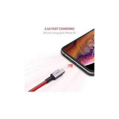 Дата кабель USB 2.0 AM to Lightning 1.0m US239 MFI Red Ugreen (US293/80635)