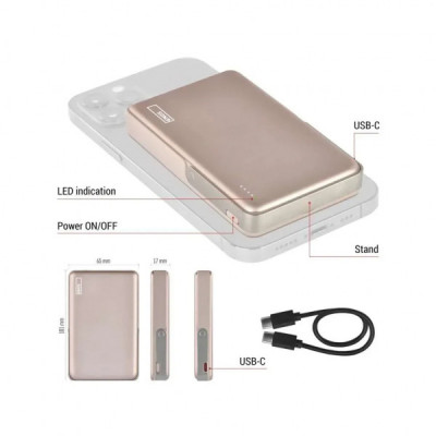 Батарея універсальна EMOS 10000mAh, MagSafe, 20W, pink (B0552RG) Батарея універсальна EMOS 10000mAh, MagSafe, 20W, pink (B0552RG)