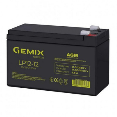 Батарея до ДБЖ Gemix LP 12В 12 Ач (LP1212)