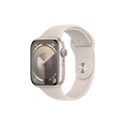 Смарт-годинник Apple Watch Series 9 GPS 45mm Starlight Aluminium Case with Starlight Sport Band - M/L (MR973QP/A)