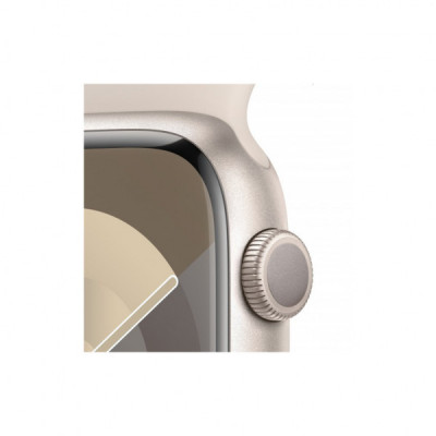 Смарт-годинник Apple Watch Series 9 GPS 45mm Starlight Aluminium Case with Starlight Sport Band - M/L (MR973QP/A)