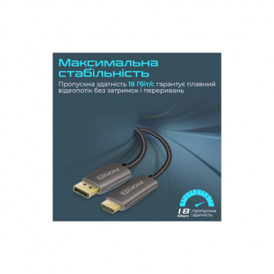 Кабель мультимедійний DisplayPort to HDMI prolink-dp200.black Promate (prolink-dp200.black)