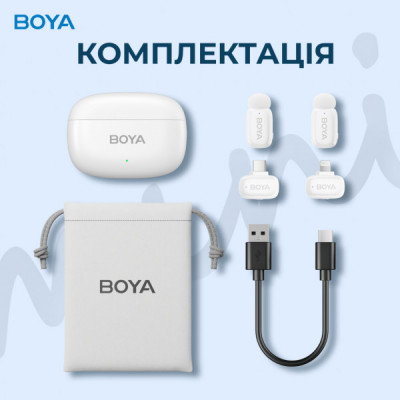 Мікрофон Boya mini-13 Type-C/Lightning White (mini-13) Мікрофон Boya mini-13 Type-C/Lightning White (mini-13)