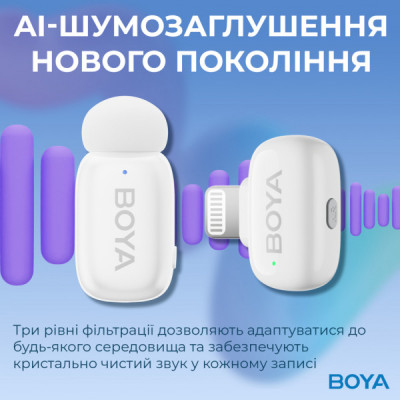 Мікрофон Boya mini-13 Type-C/Lightning White (mini-13) Мікрофон Boya mini-13 Type-C/Lightning White (mini-13)