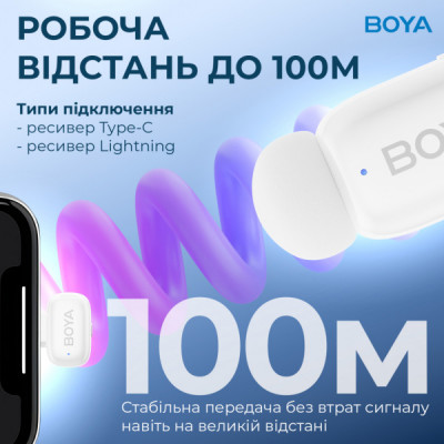 Мікрофон Boya mini-13 Type-C/Lightning White (mini-13) Мікрофон Boya mini-13 Type-C/Lightning White (mini-13)