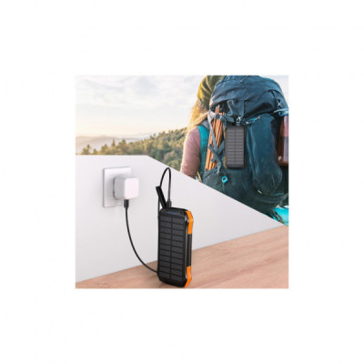 Батарея універсальна Choetech 10000mAh 10W 2USB-A+USB-C,solar panel Black-Orange (B658-OR)