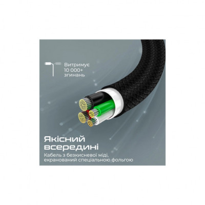 Дата кабель USB-C to USB-C xcord-cc.black Promate (xcord-cc.black)