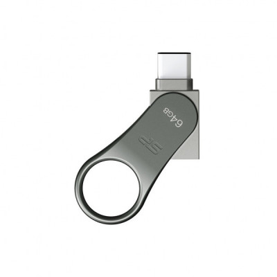 USB флеш накопичувач Silicon Power 128 GB DriveMobile C80 USB 3.1 + Type-C Silver (SP128GBUC3C80V1S)