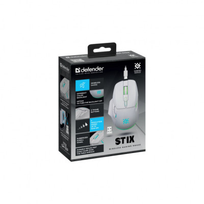 Мишка Defender Stix GM-009 LED Wireless White (52009)