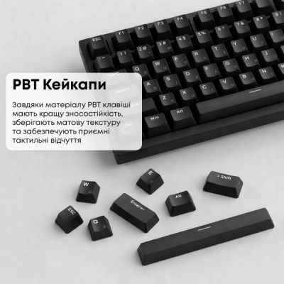 Клавіатура Ajazz AK820 Red Switch USB-C UA Black (AK820-R-B)