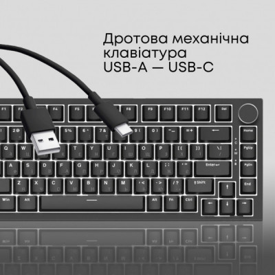 Клавіатура Ajazz AK820 Red Switch USB-C UA Black (AK820-R-B)