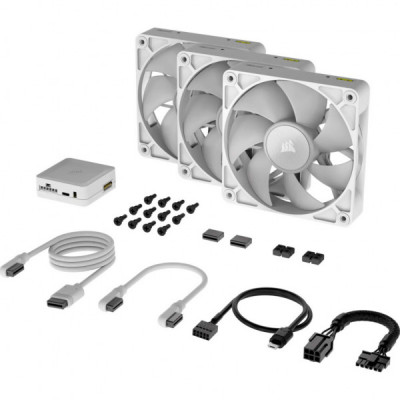 Кулер до корпусу Corsair iCUE Link RX120 RGB PWM White Triple Pack (CO-9051022-WW)