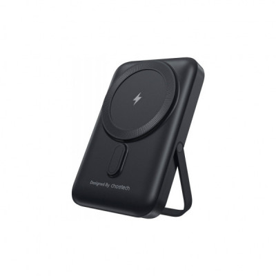 Батарея універсальна Choetech Magnetic Wireless 10000mAh 20W, PD, Qi-15W, USB-C In/Out, with holder, Black (B743-CCBK)