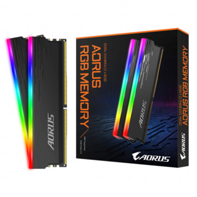 Модуль пам'яті для комп'ютера DDR4 16GB (2x8GB) 3333 MHz AORUS RGB Fusion 2.0 Memory boost GIGABYTE (GP-ARS16G33)