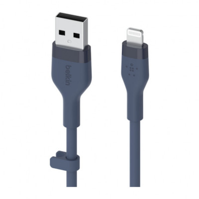 Дата кабель USB 2.0 AM to Lightning 1.0m SILICONE blue Belkin (CAA008BT1MBL)