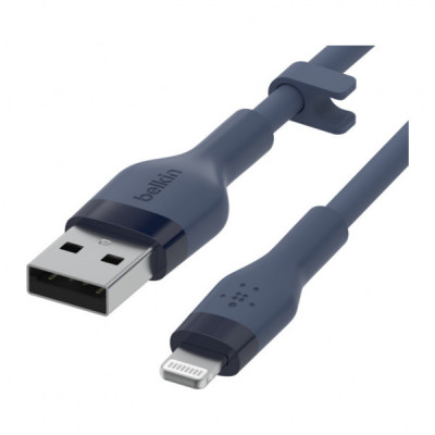 Дата кабель USB 2.0 AM to Lightning 1.0m SILICONE blue Belkin (CAA008BT1MBL)