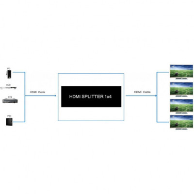 Розгалужувач PowerPlant HDMI 1x4 V2.0 (CA912483)