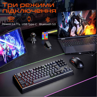 Клавіатура Meetion MK14 Bluetooth/USB Type-C Black (MT-MK14-A-RUA) Клавіатура Meetion MK14 Bluetooth/USB Type-C Black (MT-MK14-A-RUA)