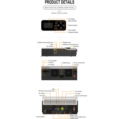 Сонячний інвертор Must PV18-3024PRO, 3000W, 24V (PV18-3024PRO)