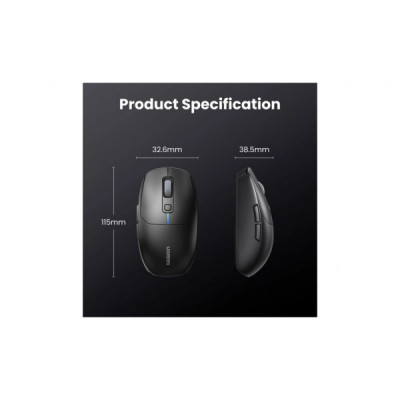 Мишка Ugreen MU103 Wireless/Bluetooth Black (90539)
