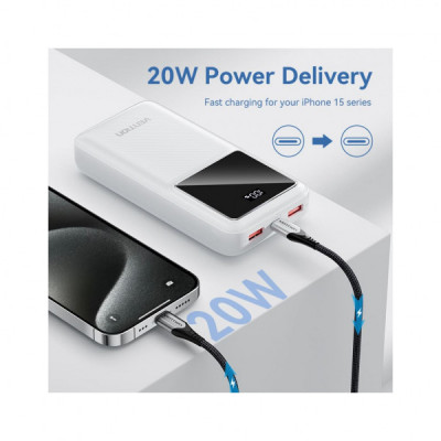Батарея універсальна Vention 20000 mAh 22.5W Black LED Display Type (FHLB0)
